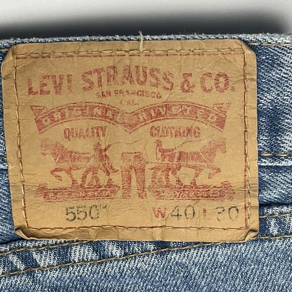 Levi's 550 Straight Leg Denim Jeans Light Wash Mens Size 40x30 - Picture 5 of 14